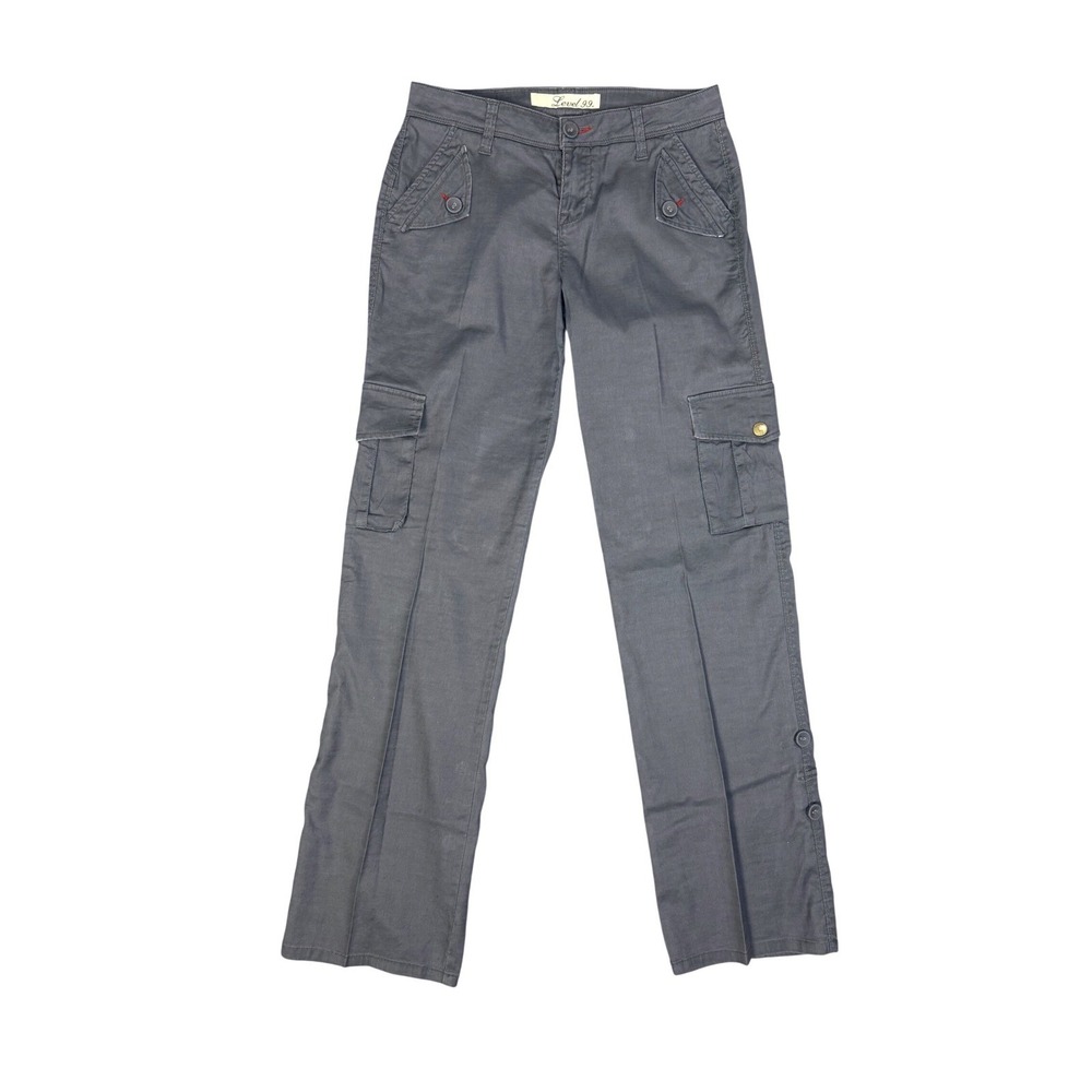 Level 99 Linen & Cotton Cargo Roll Up Capri Convertible Pants Size 2 Gorpcore